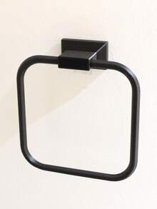 1pc Space Aluminum Rust-Proof Wall Mounted Towel Rack, Bathroom Storage Organizer, Space Saving Necessity, Household Essential