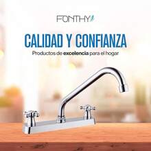 Mezcladora para Baño y Cocina |   Alta Durabilidad y Diseño |   FONTHY (500111) - Cruz cromada de 8 pulgadas - Ver 3