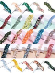 1 hebra de cuentas de piedras naturales Auratus, jade birmano, cristal de sandía, cuentas sueltas de piedras preciosas de curación de energía para hacer joyas, pulseras y collares DIY