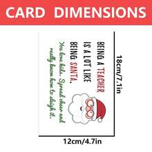 1PC, Teacher Christmas Card, Christmas Card For Teacher, Funny Holiday Teacher Appreciate Card, Best Teacher Xmas Gift - one-size - View 2