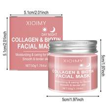 XIOIMY 买一送一胶原蛋白和生物素面膜 - 无酒精，深层补水，增强皮肤弹性，提亮肤色，增强皮肤光泽，胶原蛋白面膜
