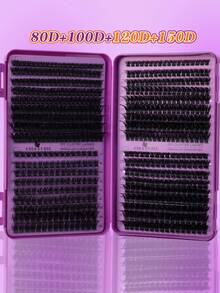 CMAYOME 800/640/621 Pcs D-Shaped High-Capacity Mixed Pack Of False Eyelashes And Mascara, 10D + 20D + 30D + 40D/50D + 60D + 80D + 100D / 30D + 40D + 60D + 80D / 80D + 100D + 120D + 150D. Multiple Specifications With Varying Densities And Softness. Natural And Fluffy False Eyelashes. DIY False Eyelashes. Natural-Looking Cluster Of False Eyelashes.