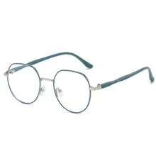 No Makeup Anti-Blue Flat Glasses Myopia Glasses Women's Large Frame Thin Glasses Ultra-Light Internet Celebrity Matcha Goggles - Blue Silver (color Changeable) - View 5