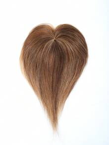 Real Human Hair Toppers With Bangs Silk Base 3Clip Pieces Ombre Brown&Blonde Straight Human Topper Hairs For Women Daily Wear #4p27 #12p613 - Piano Color - View 3