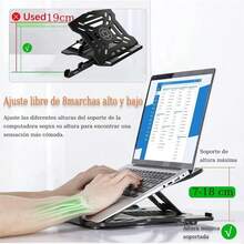 2 en 1 Soporte para Computadora Portátil,Ajustable Base Soporte para Laptop,Portátil Soporte para Laptop con Soporte para Celular Desmontable y Base giratoria de 360 ° ,Diseño Ergonómico (Dentro de 17") - 1 - Ver 4
