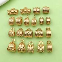 20pcs/Pack KC Gold Plated Large Hole Beads Pendant, Suitable For DIY Bracelet Necklace Jewelry Accessories - Yellow - View 2