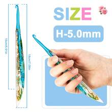 1/3/9pcs/Set Crystal Flower Resin Crochet Hooks, 2.0mm-6.0mm, With Storage Bag, Suitable For Knitting Sweaters, Scarves, Socks, Gloves And Other DIY Handcraft Projects