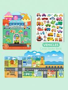 安静书果冻贴纸儿童早教益智卡通游戏贴纸3至6岁拼图纸质玩具 - 彩色 - 查看 15