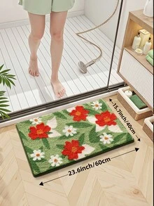 DAJIANG 1 covoraș de baie din pluș, covor cu formă unică, cu modele de inimă, plante, flori, ouă prăjite, covor în stil, covoraș drăguț cu desene animate, cu fund antiderapant TPR, moale și absorbant, potrivit pentru baie, duș, bucătărie, living, dormitor, sufragerie, decor pentru casă, decorațiuni de sărbători, gros și pufos, covor de bucătărie pentru toamnă/iarnă, Halloween, decor de Crăciun pentru Ziua Recunoștinței