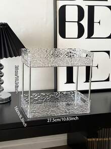 1 szt. 1/2/3-poziomowa skrzynka do przechowywania na biurko, półka łazienkowa, uchwyt na kubek, tacka, organizer na kosmetyki, przezroczysty organizer na biurko, łatwy w montażu, odpowiedni do biura, gabinetu, łazienki, sypialni, przechowywania przedmiotów, wystroju mebli, wystroju pokoju, akcesoriów łazienkowych