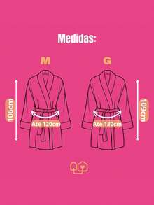 Soft Fleece Bathrobe With Bow, Size M And L - Hoa hồng - Xem 5