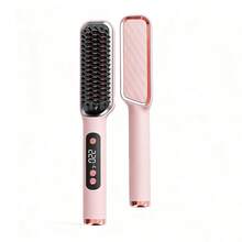 Heated Hair Straightening Comb – An Upgraded Ionic Mini Hair Straightener With A Wave-Shaped Comb Design, For Quickly Creating Smooth And Sleek Hairstyles. Lightweight And Easy To Use, Perfect For Travel; Also Features A High Number Of Negative Ions.