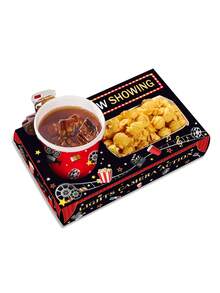 1/6/12件一次性电影之夜主题小吃托盘、爆米花食品饮料架、电影之夜小吃托盘盒（带纸质食品托盘）适用于电影院电影生日派对、电影之夜派对用品、家庭食品托盘厨房装饰 - 電影之夜主題 - 查看 4