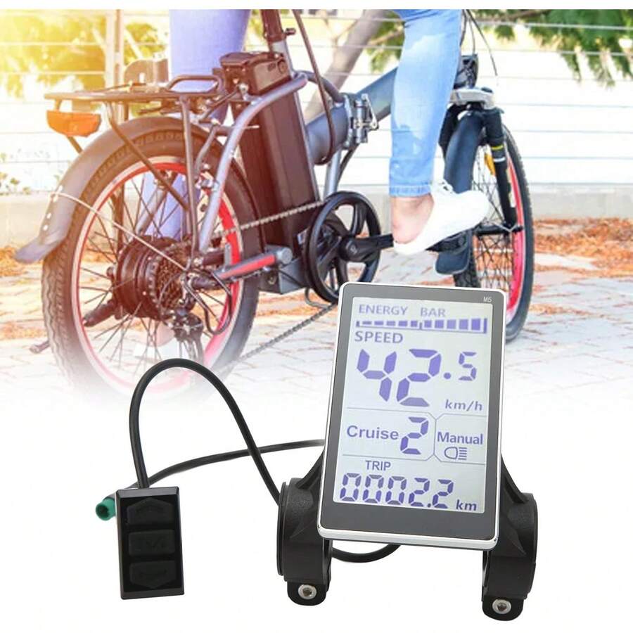 Yunir Pantalla de Panel de Visualización LED para Bicicleta Eléctrica, Medidor de Pantalla Impermeable 24V 36V 48V 60V 5 Pines M5 Ebike para Scooter E Universal, Bicicletas Eléctricas - 1 - Ver 1