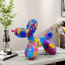 LUMIARTISAN Resin Balloon Dog Sculpture - Collection Figurine Decor For Home| Office Desktop Resin Decors Balloon Dog Decor,Dog Balloon Decor (Graffiti) - 1隻塗鴉氣球狗 - 查看 2