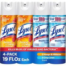 Spray, Household Essential Cleaning Supplies, Multi-Purpose Room Spray, Antibacterial Sanitizer Spray, Upholstery Deodorizer, Home and Bathroom, Crisp Linen,19 Fl Oz (Pack of 2) - Lino - Ver 2