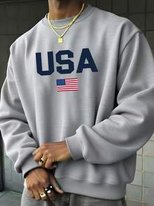 Men's Team Pattern One-Piece Knit Sweater – Retro Ball Pattern, Warm Round Neck Sweater For Fall And Winter, Medium-Elastic Casual Sweater, Machine Washable, A Must-Have Top For Ball Lovers, Outdoor Style, Loose Fit, Comfortable Material, Long Sleeves, Perfect For Nature Lovers