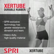 Xertube - Bandas de resistencia con asas, todos los cables de ejercicio se venden por separado con opcin de anclaje de puerta en casa, gimnasio, entrenamiento, fitness, - M + Rojo (mediano( - Ver 3