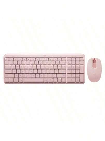 Logitech MK251 Tastatur- und Maus-Set, Bluetooth-Tastatur, Bürotastatur für Laptops, Telefone, Macs, Tablets und iPads, kompaktes Design mit Ständer (K251+M196), Pink