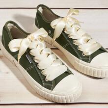 1 Pair 100CM Fashion Polyester Shoelaces, Suitable For Flat Shoes, Dance Shoes