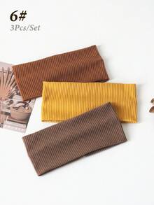 3 piezas Diademas de mujer de unicolor y a rayas, versátiles para lavarse la cara, maquillaje, deportes, uso casual, otoño, accesorios para el cabello de mujer, herramientas para el cabello, cosas para el cabello, cosas, accesorios de belleza, regalos, viajes, regalos para mujeres, cosas para el cabello, rellenos de calcetines