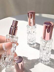 4 piezas de 10ml Botellas de spray vacías transparentes con tapas, contenedores de almacenamiento para cosméticos, perfumes y lociones, herramientas de belleza DIY, fáciles de transportar, adecuadas para viajes y salidas, accesorios de viaje, decoración del hogar y el baño, decoración de otoño, de vuelta a la escuela