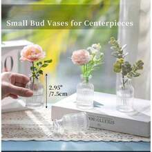 1 pieza Jarrón de vidrio mini para flores retro transparente para hidroponía, jarrón de escritorio, ornamento para el hogar, decoración de habitación, jarrón de vidrio