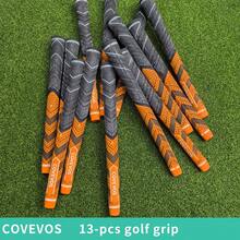 13 Stücke Golfgriffe aus natürlichem Gummi-Material, mit strapazierfähigem rutschfestem Design, geeignet für Herren und Damen Profigolf-Schläger, Orange/Standardgröße/Mittlere Größe