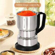 1pc Mini Electric Grain Mill - One-Touch Operation, Overheat Protection, Precision Grinding For Coffee, Spices, Grains, Easy Kitchen Storage Solution, 12500 RPM, 220V-240V, UK/EUPlug, Power Supply - View 6