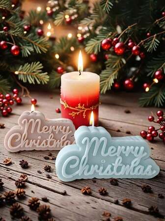 1 Adet Mutlu Noeller Mum Kalıbı Kendin Yap Sabun Alçı Reçine Noel Partisi Dekoratif Ürünleri ve Yaratıcı Hediyeler