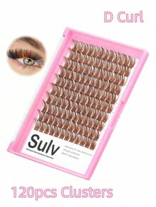 120 piezas Pestañas en racimo de color marrón medio de 8mm, 10mm, 12mm, 14mm, 16mm, 18mm, 20mm para elegir - Racimos individuales de pestañas DIY