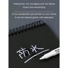 1pc/2pcs/6pcs White Permanent Marker Pen - Christmas Edition, Oil-Based Waterproof Paint Pen For Tire Graffiti, Fabric, Wood, Glass, Rock, DIY Christmas Gifts & Decorations - White - View 6