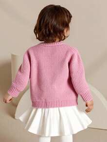 Anewsta Baby Mädchen bestickter rosa Pullover, geeignet für Frühling/Herbst, kann als Unterschicht im harten Winter verwendet werden. Zarte Schleifen-Stickerei verleiht einen Süß und verspielten Charme. Geeignet für Familienfeiern, Halloween, Neujahr, Thanksgiving, Weihnachten, Ostern, Nationalfeiertag, Partys, Silvester