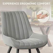 Nalupatio Dining Chairs Set Of 2/4 – Upholstered Kitchen Chairs With Metal Legs, Modern Dining Room Chairs In Durable Tech Fabric, Comfortable Padded Seat - Light Grey - View 2