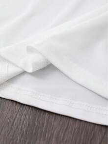 Women's Casual Round Neck Abstract Dog Doodle Print Short Sleeve T-Shirt, Versatile For Summer - 白色 - 查看 5