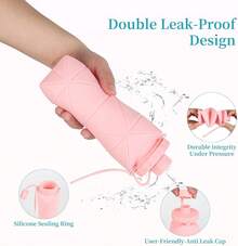 Silicone Collapsible Bottles,Lightweight Reusable Leakproof Traveling Camping Hiking Cycling Sports Outdoor,Foldable Portable Travel Bottle 600ML Dark And Purple 2Pack. - Dark Blue - View 9