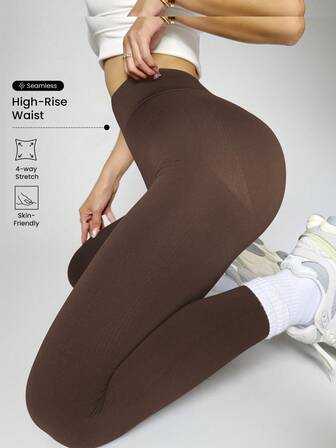 Enfärgade högmidjade sömlösa kroppsformande leggings, Shapewear magkontroll Halloween-kostymer sexiga