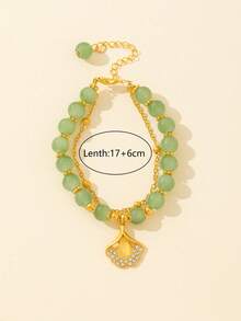 1pc Fashionable Double-Layer Bracelet With Rhinestone Decoration, Great Gift For Birthday