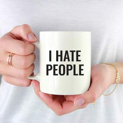 Andaz Press Funny Ceramic 11oz. Coffee Mug Gift, I Hate People, 1-Pack| Perfect Gift For Friends And Coworkers, Novelty Office Humor, Perfect For All Seasons Birthday Holiday Gift, Christmas Gift,Ceramic Cups And Tableware, Mugs, Coffee Cups, Tea Cups, Milk Cups, Ceramic Cups
