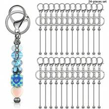 4/8/16/20/24-Piece Beaded Keychain Accessory - Detachable | DIY Creative Handmade Keychain Pendant | Girls' Fashion Accessory (4-Color Combination) - Chain Keychain - View 12