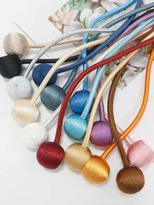 Magnetic Curtain Clips, Magnetic Curtain Tiebacks, Solid Design Curtain Clips, Add Aesthetics To Curtains, Suitable For Living Room, Bedroom And Various Home Curtains - Brown - View 2