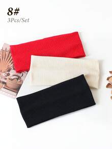 3 piezas Diademas de mujer de unicolor y a rayas, versátiles para lavarse la cara, maquillaje, deportes, uso casual, otoño, accesorios para el cabello de mujer, herramientas para el cabello, cosas para el cabello, cosas, accesorios de belleza, regalos, viajes, regalos para mujeres, cosas para el cabello, rellenos de calcetines