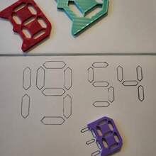 3 Pieces1-9 Number DIY Digital Painting Stencil Set - Turquoise And White Gridlined Stencil Panels For Art, Wall Stickers, Planners, Scrapbooking, Craft Materials - Reusable Dotted Guides For Hand Drawn Crafts, Stencils, Building Materials, Stenciling Tools