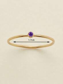 1pc 316L Stainless Steel Birthstone Ring For Woman Gold Color Simple Style Ring Festival Party Fashion Jewelry Dropshipping