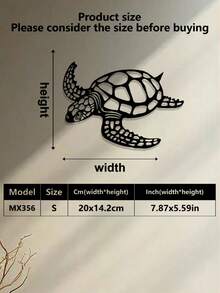 2/1 pièce Décoration murale en métal de tortue de mer, décoration de maison côtière, convient pour la maison, la chambre, la salle de bain, le jardin, la cour, le balcon, le café, décoration murale pour les amateurs de l'océan, décoration de chambre, le meilleur cadeau idéal pour Noël, Halloween, Thanksgiving, pendaison de crémaillère, anniversaire