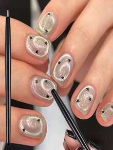 3pcs / 1PC Professional Nail Magnetic Pen - With Magnetic Base And Smooth Tip, Suitable For French Fingertip, Water Ripple And Round Designs - Salon/Home Pedicure/Manicurist Tool - Easy-To-Clean Decorative Stick, Fashionable Design, Durable Material, Essential Beauty Accessory, Nail Accessory, Nail Polish Correction Pen - Multicolor - View 12