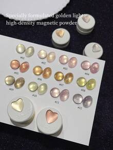 annies 5g Yuxia Cheng Qi Cat's Eye Gel Nail Polish 12 Color Nude Transparent Gold Light Clear Glass Beads Cat's Eye Gel Nail Art Special 1pc/12pcs Nails - Multicolor - View 2