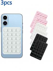 3 pièces Tapis de ventouse en silicone pour téléphone, Support de téléphone à ventouse en silicone, Support de préhension multifonction, Étui de téléphone multifonction , 24 pièces Ventouses en silicone, Cadeau pour l'anniversaire, la famille, les amis Support de téléphone, Accessoires de téléphone compatibles avec , téléphone Android, Cadeau pour l'anniversaire, la famille, les amis