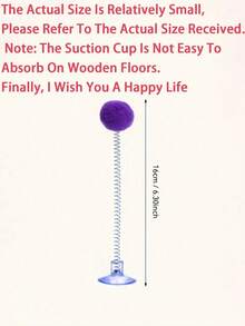 Juguete interactivo para gatos con bola de peluche, muelle metálico y base con ventosa - Colores brillantes, sin pilas requeridas, diseño resistente, adecuado para todas las razas, estimula los instintos de caza y la emoción lúdica, juguetes de simulación de caza, juguetes enérgicos para gatos, juguetes de bola de peluche, juguetes para gatos de interior