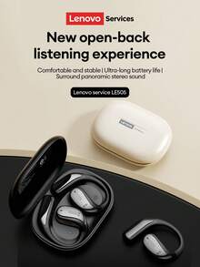 Lenovo LE505 Bluetooth Earphones, Hanging Ear Style, Surround Sound, Low Latency Gaming, Long Battery Life, Noise Cancellation, Bluetooth 6.0, Directional Audio, Open-Ear Design, Wireless For Smartphones & Computers - Multicolor - View 1